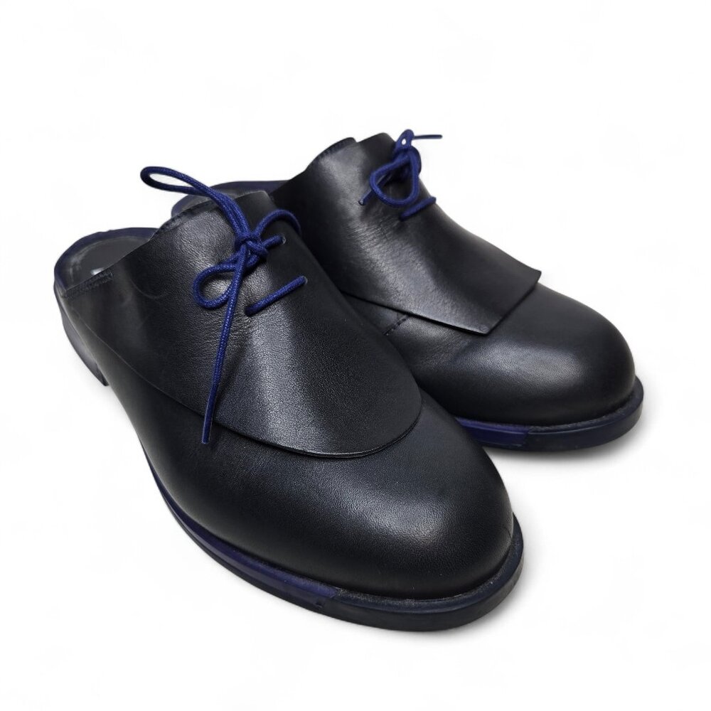Camper Black and Blue Mules